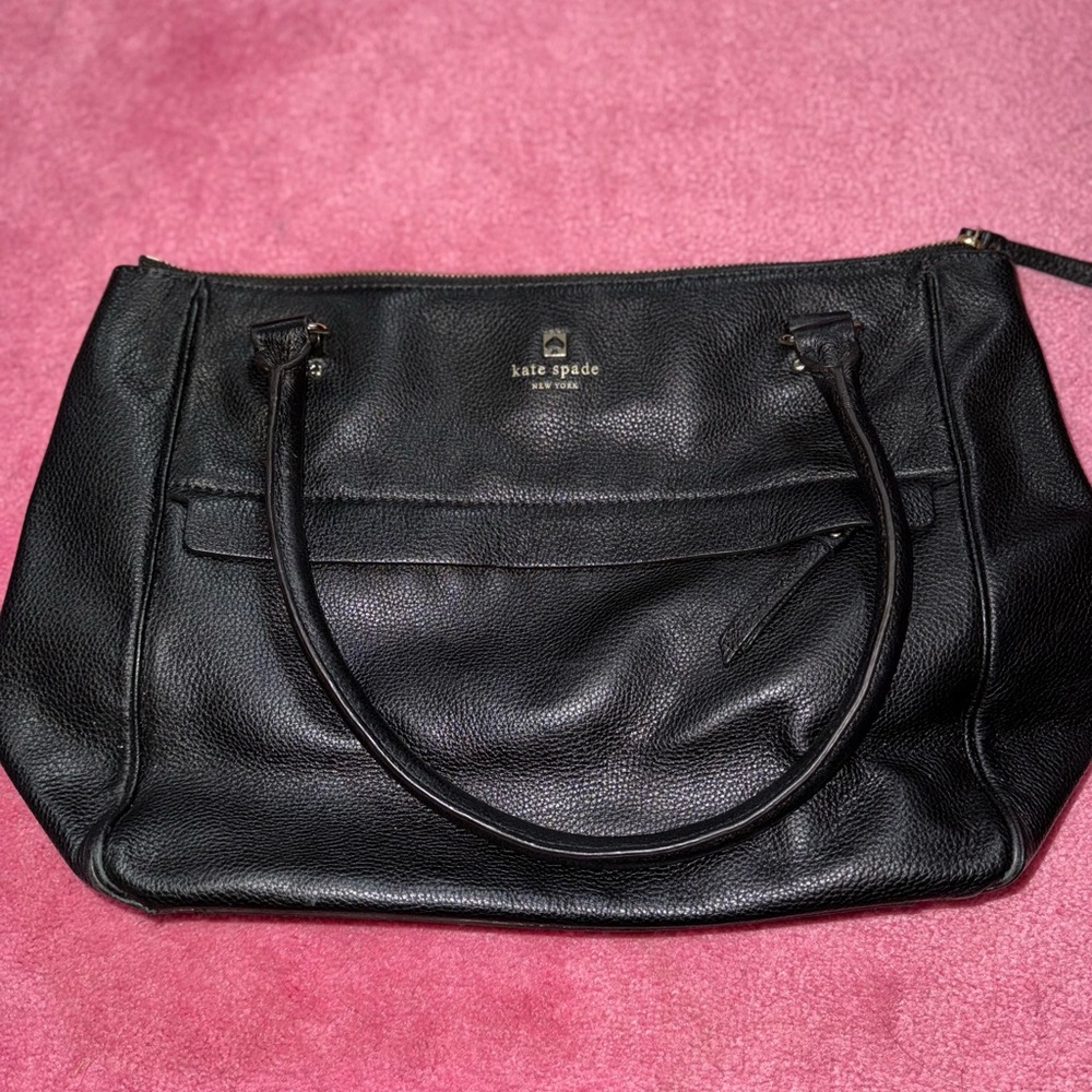 Kate Spade Black Leather Tote Bag